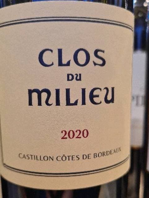 Clos Du Milieu Rouge Castillon Côtes De Bordeaux